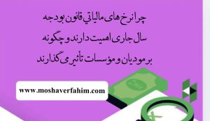 چرا نرخهای مالیاتی قانون بودجه سال جاری اهمیت دارند و تأثیر آن بر مودیان و مؤسسات